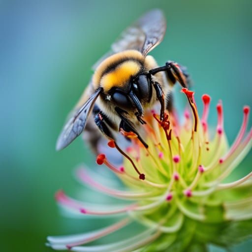 Bumblebee Nectar Collection: A Macro Photograph