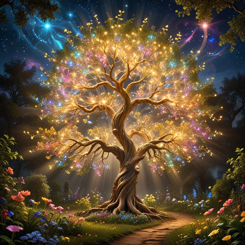 Majestic Tree of Light: A Divine Vision