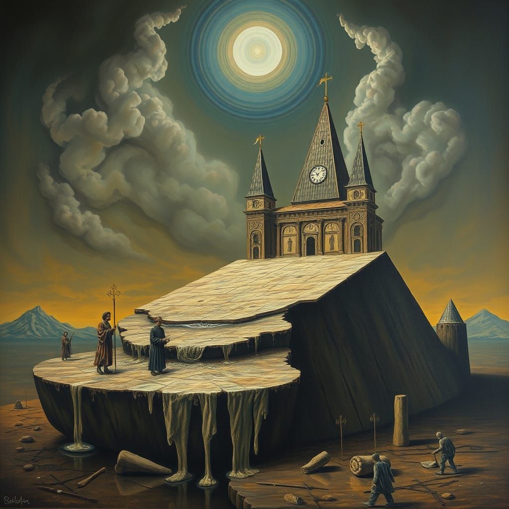 Surreal Abomination of Desolation as Oil Painting