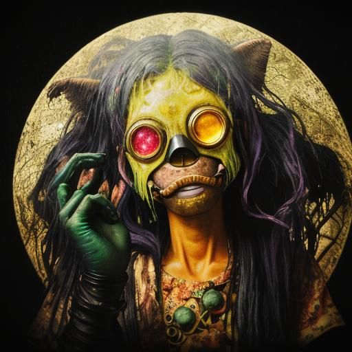 Psychedelic Dream Cat in Post-Apocalyptic Diorama