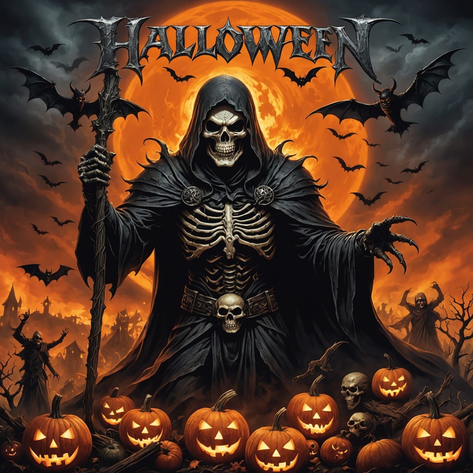 Halloween Horror Metal Album Cover Art in 64 Megapixels