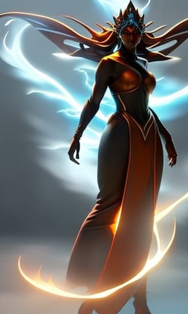 Air Elemental Genie in Dark Fantasy Style