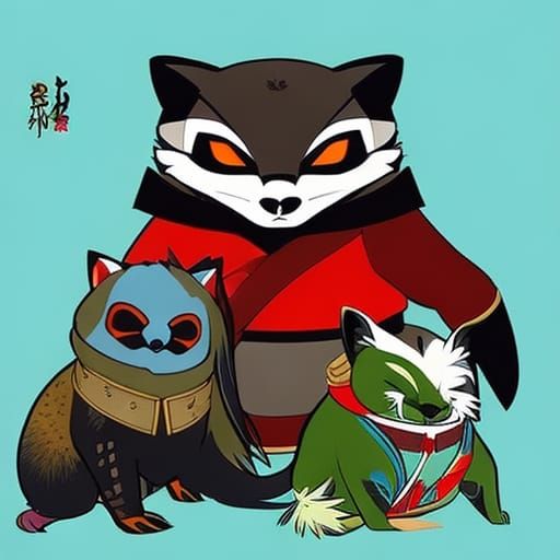 Cute Hybrid Shogun: Anime Comic Book Art