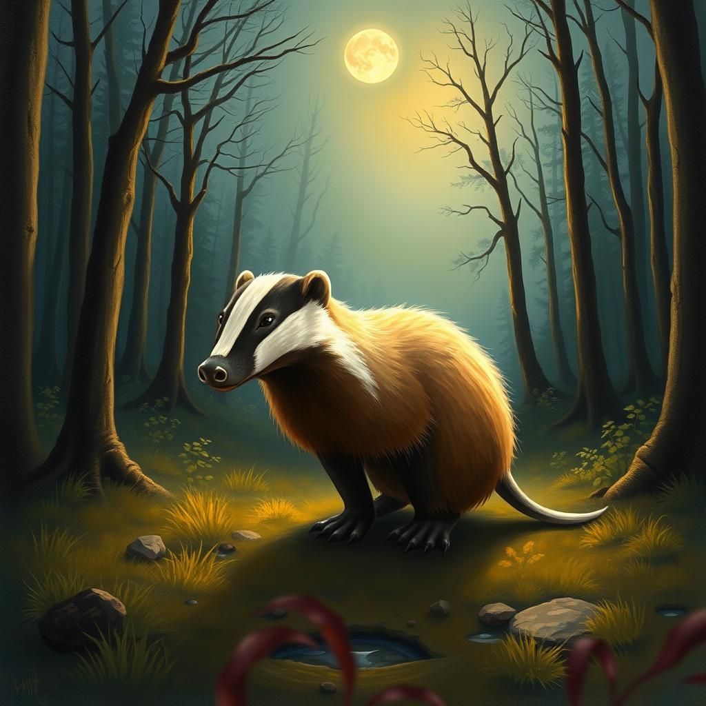 This unusual patronus looks like a combination of a badger and a platypus.