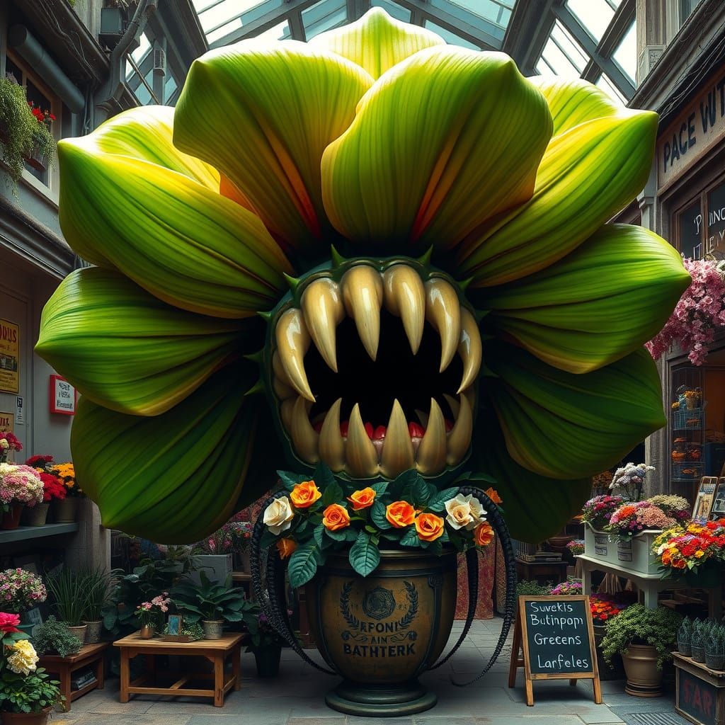 Gigantic Audrey II in Biomechanical Style