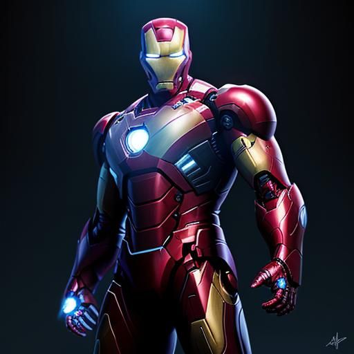 Iron Man in High-Tech Lab: Comic Book Illustration