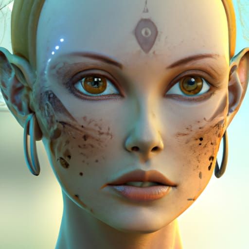 Futuristic Hybrid Woman Portrait in 8K Resolution