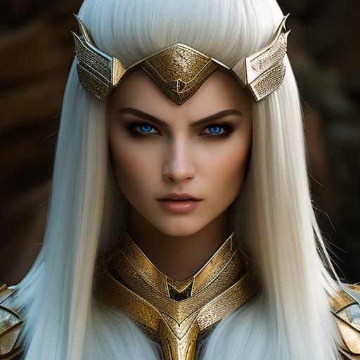 Detailed Frost Armor Portrait Concept Art