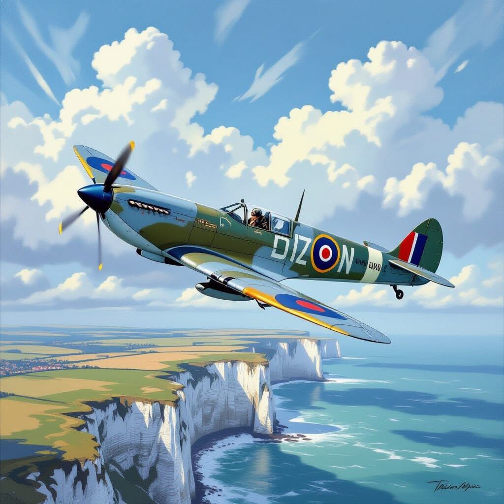 Spitfire Over Dover: Aviation Art of World War II