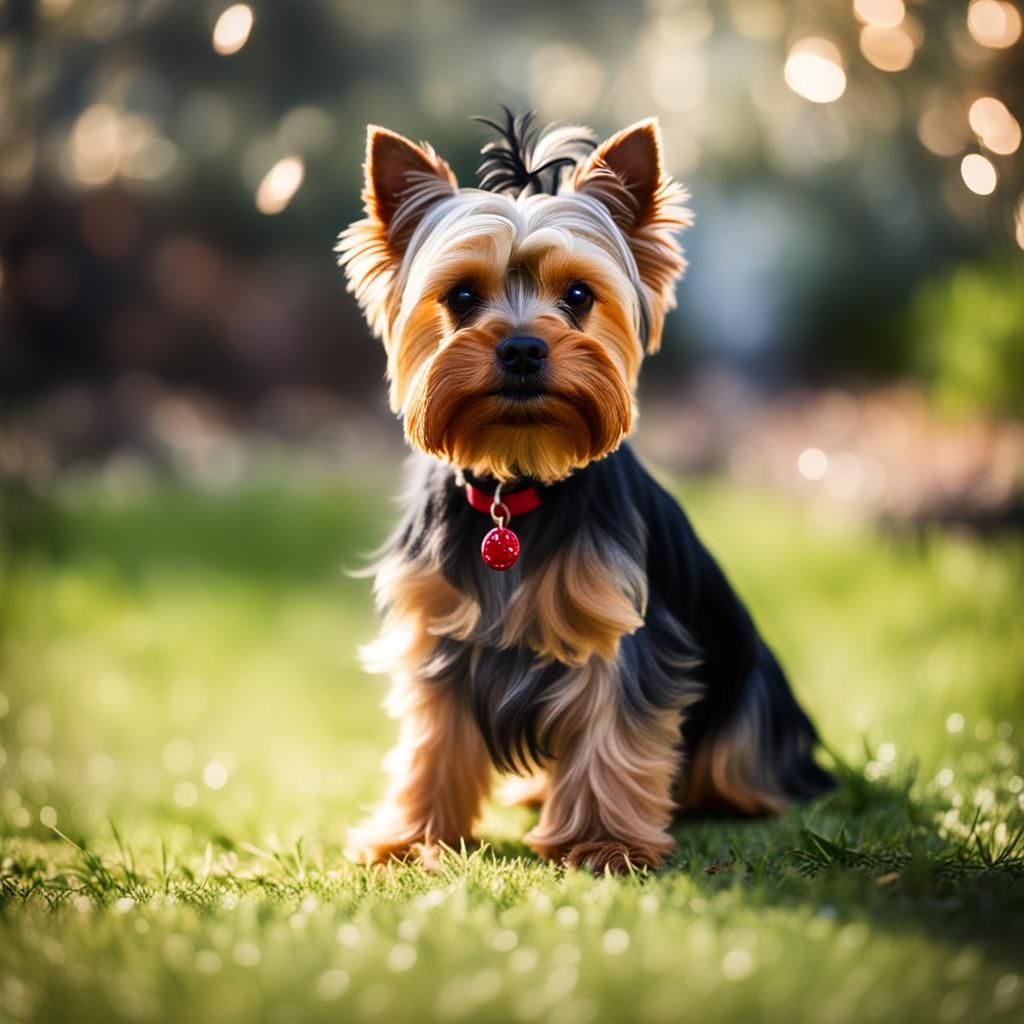 Sharp Focus Yorkie Portrait in Natural Light