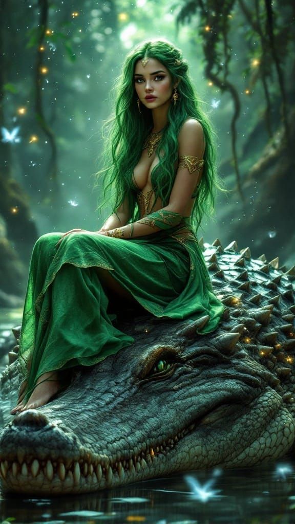 Stunning Amazonian Goddess Sits Majestically on a Fantastica...