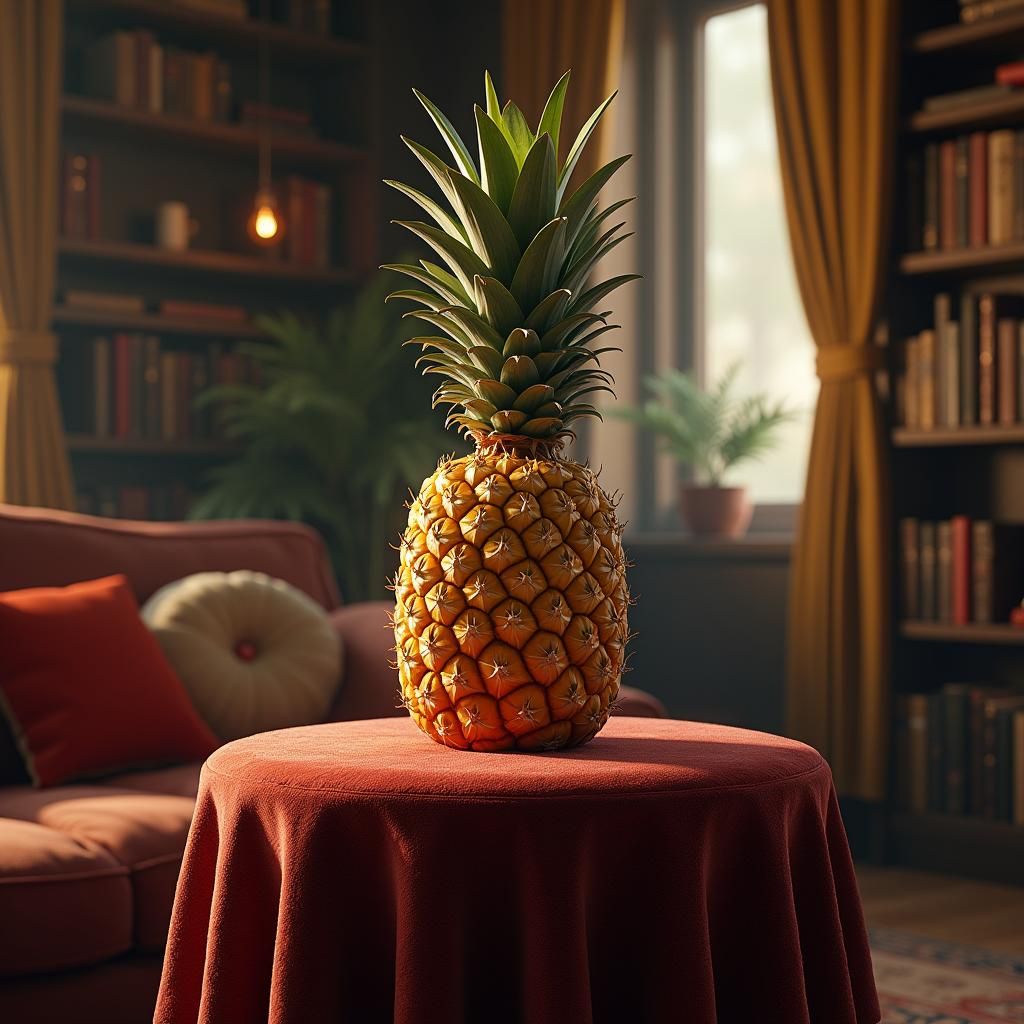 Mystical Pineapple in Dreamlike Study, Trending Fantasy Art