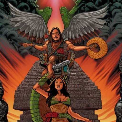 Aztec Sacrifice Comic Book Art