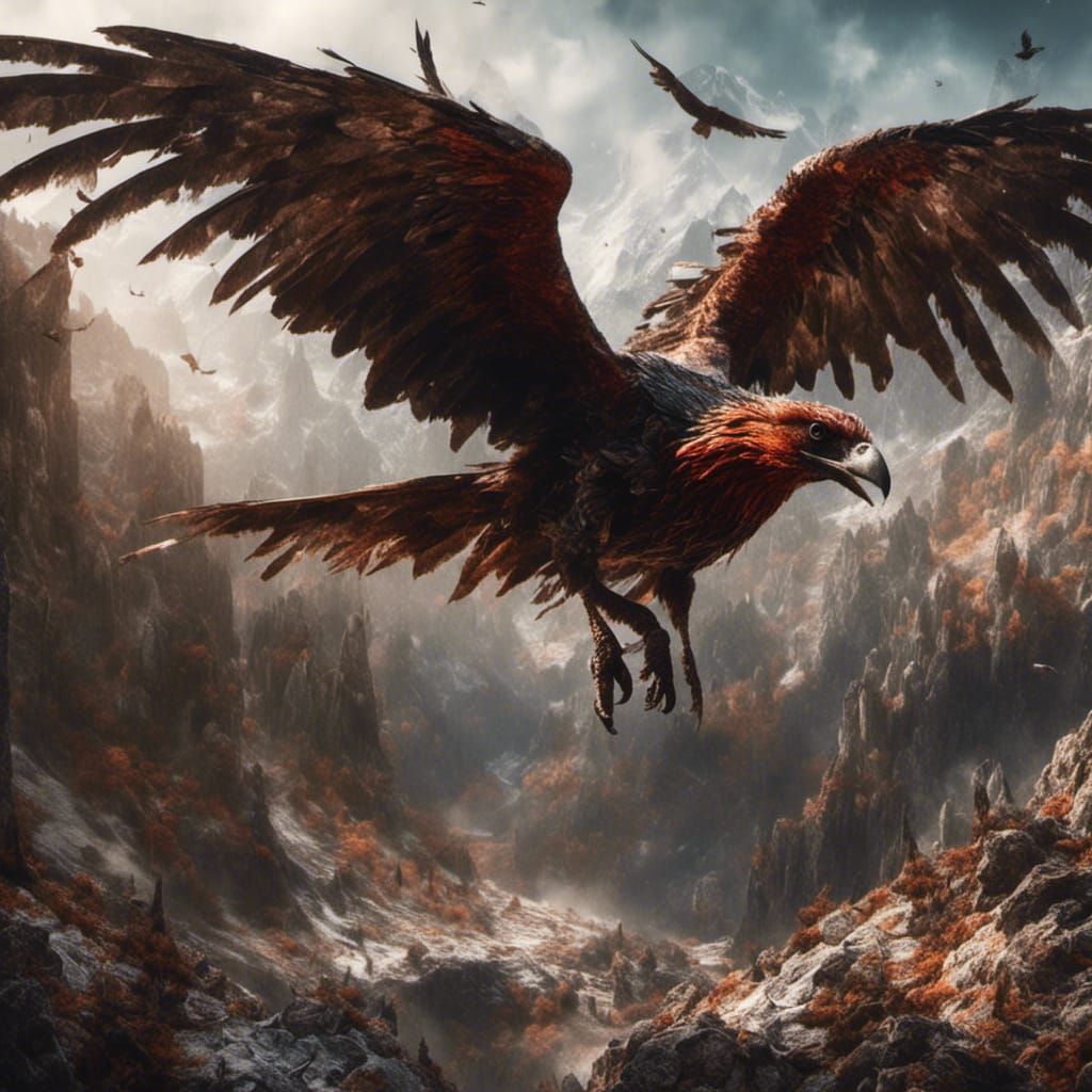 Macabre Roc Bird Concept Art in 8k