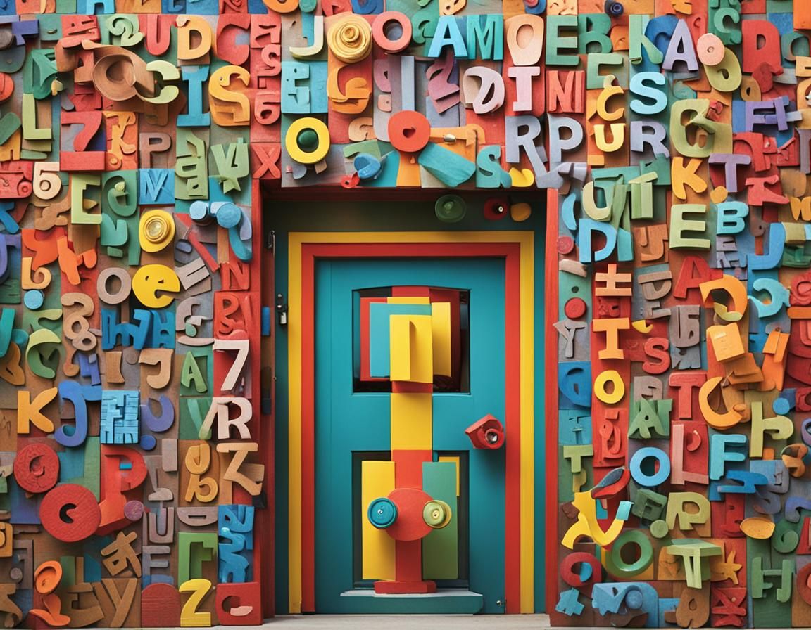 Typographic Door Made of Colorful Letters