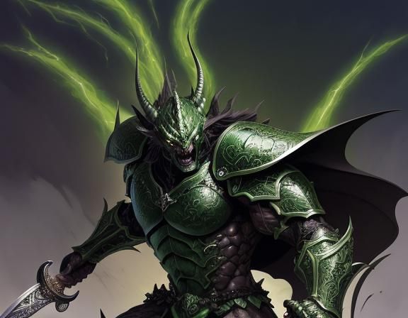 Dragon Scale Armored Superhero Attacks Castle