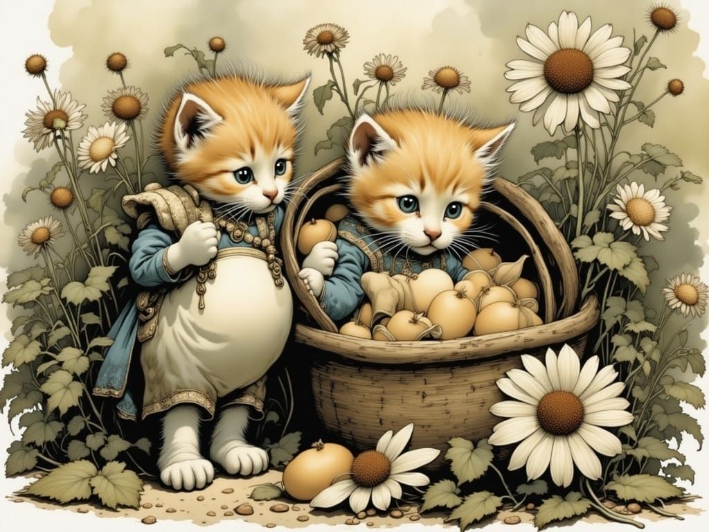 Two Cute Kittens with Unique Aesthetic