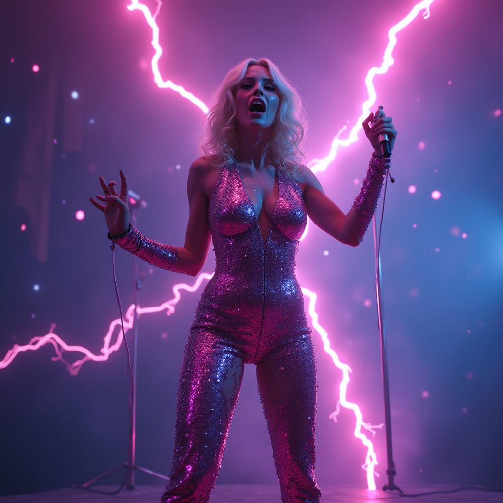 Queen Rock Star Performance in Anime Style