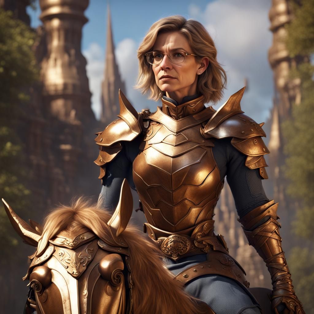 Bronze Armored Woman: Fantasy Concept Art