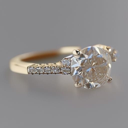 Sparkling Diamond Ring: Realistic Jewelry in 8K
