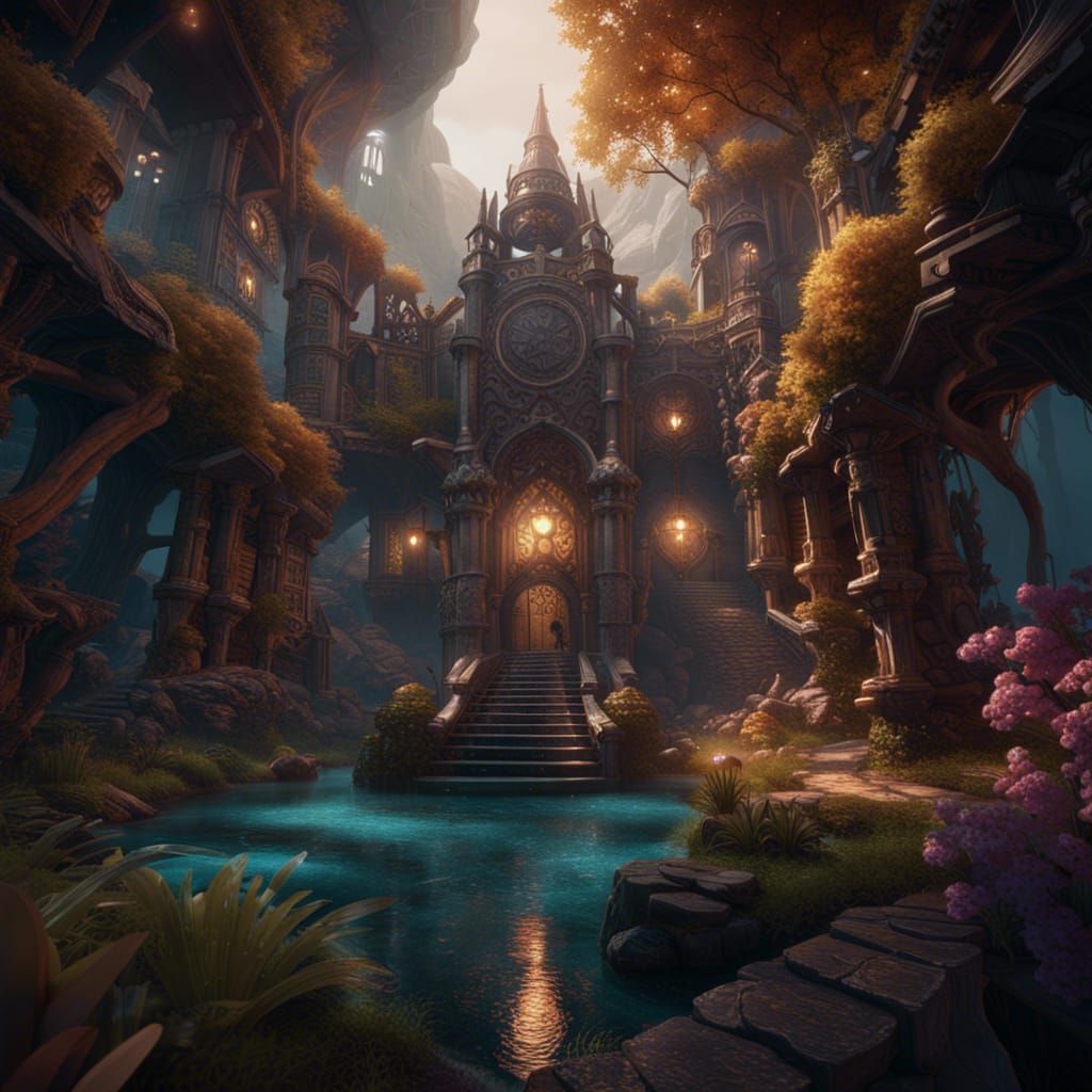 Fantastical Matte Painting with Deep Color