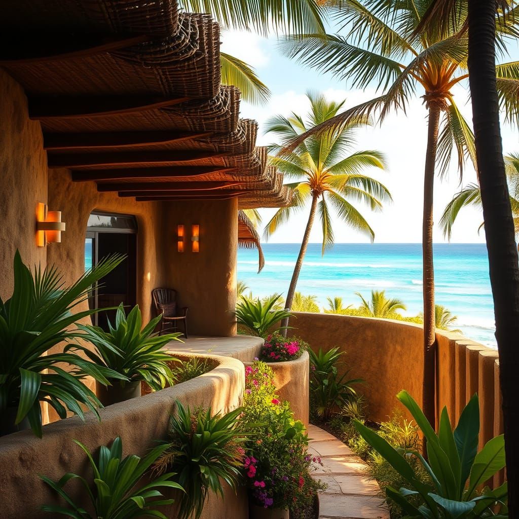 Earthen House near Ocean in Organic Modern Style