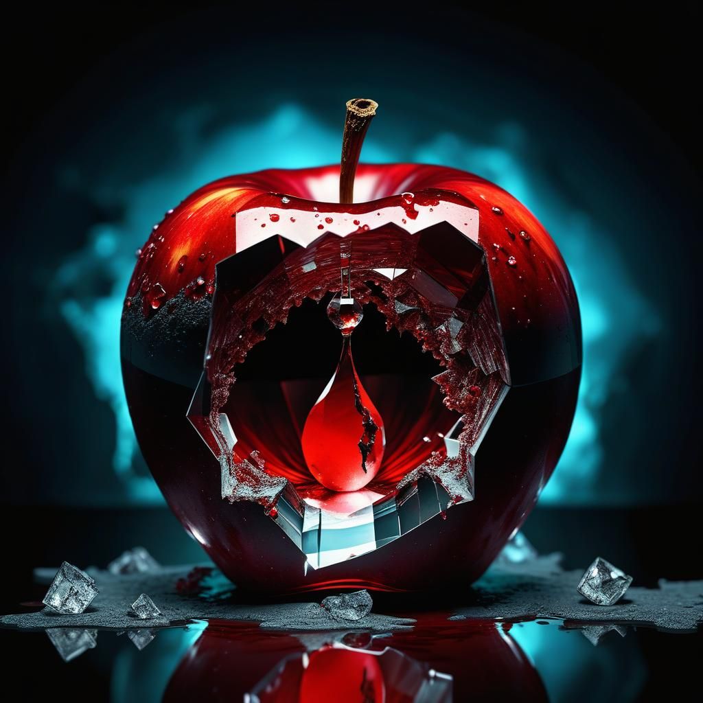 Surreal Crystal Apple with Diamond Core