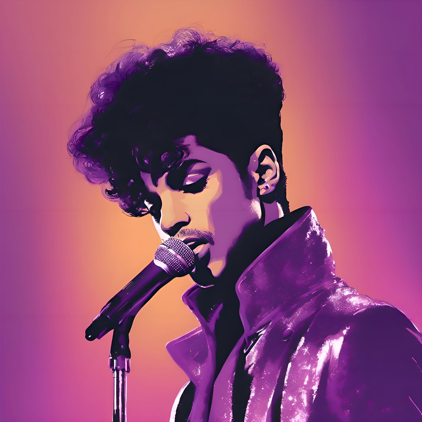 Prince in Synthwave Retro Neon Style
