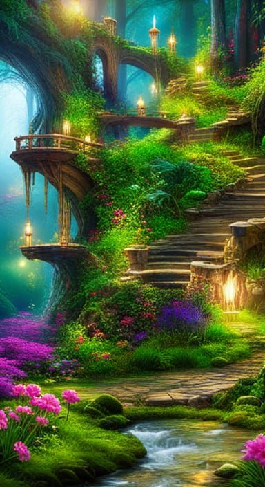 Enchanted Fairy Castle in Magical Forest