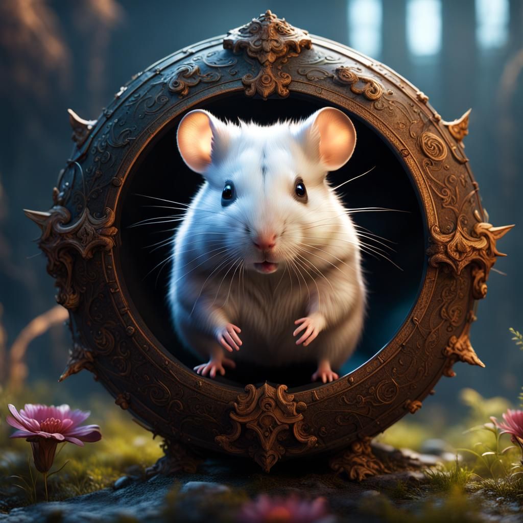 Detailed Hamster Matte Painting in Deep Color