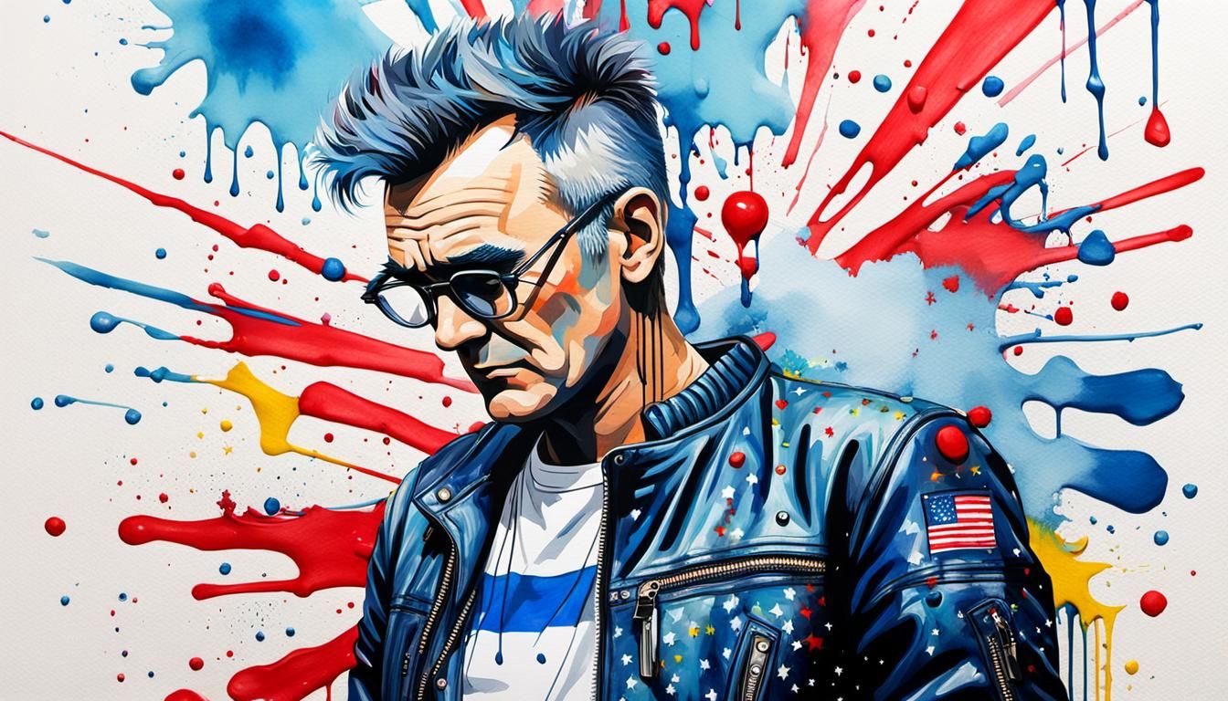 Pop Art Morrissey with Big Ben and Stripes