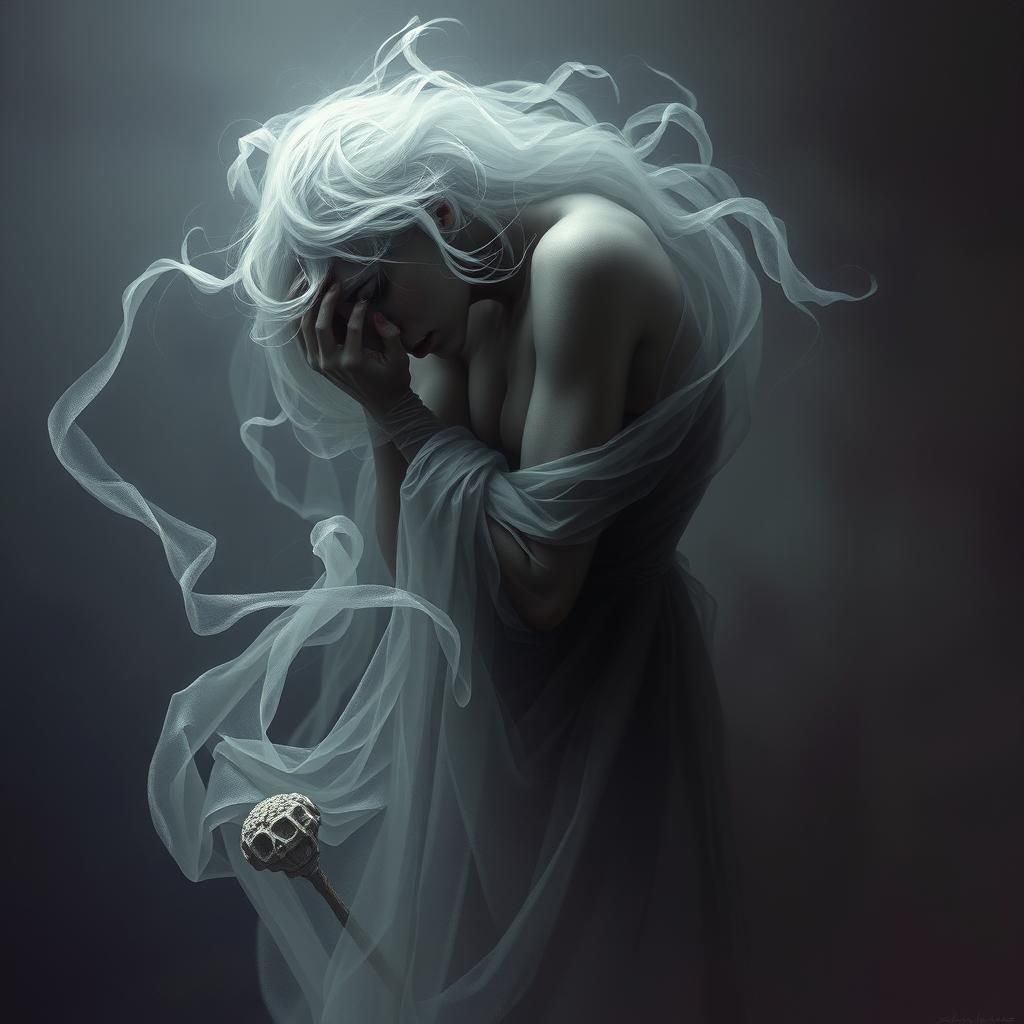 Ethereal Figure: Haunting Despair of Fibromyalgia