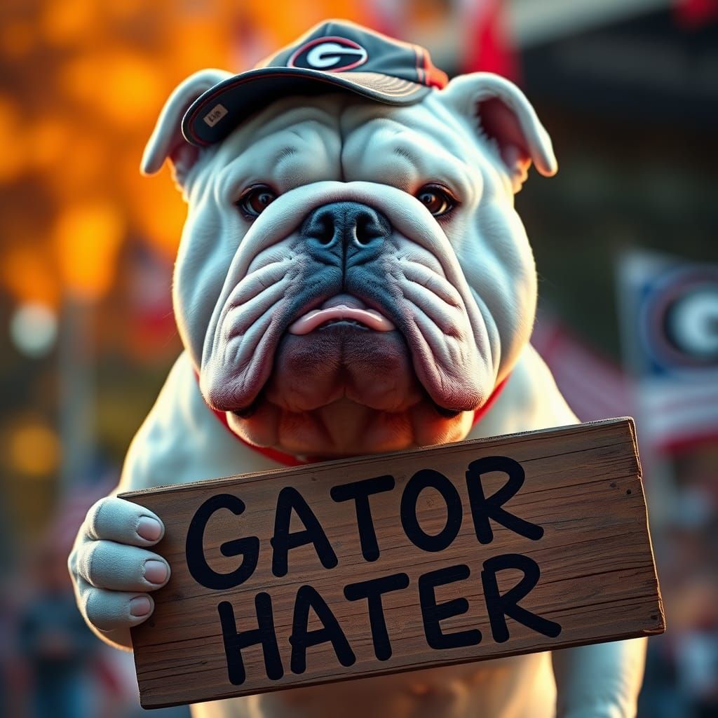 Georgia Bulldog "Gator Hater" Sign, Digital Art