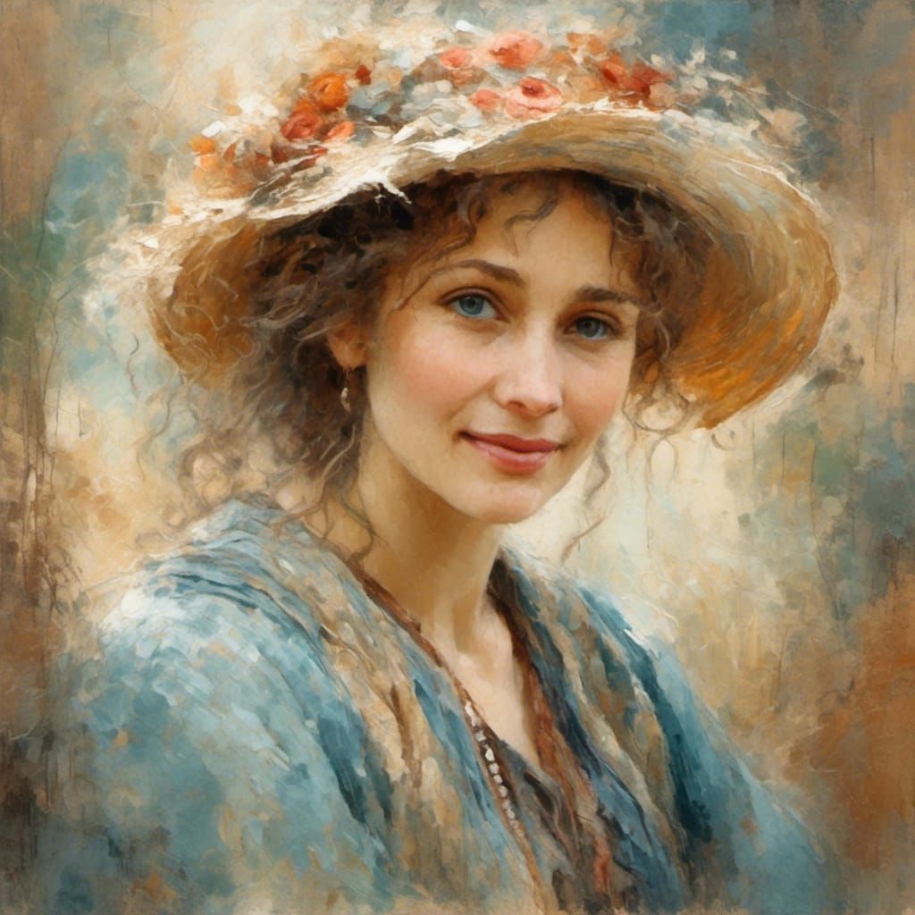 Elegant Portrait in Watercolor Style