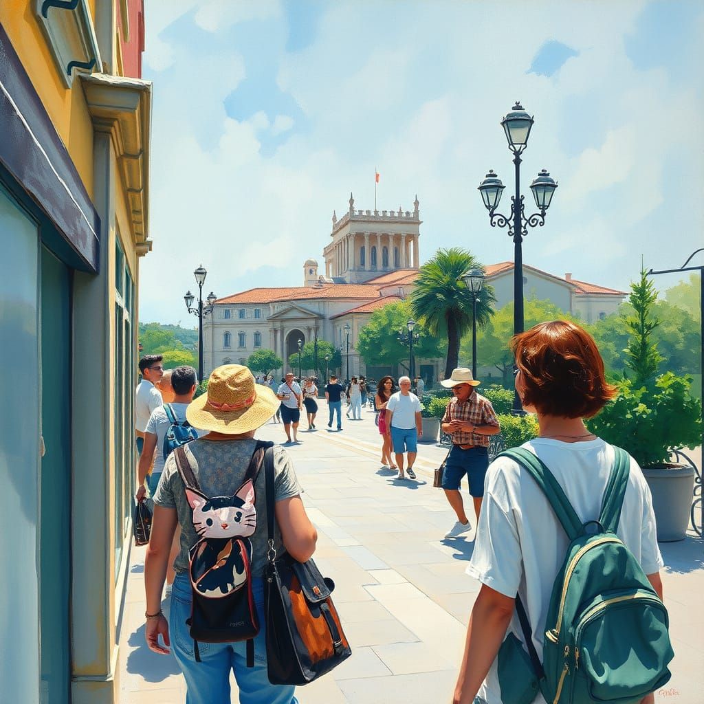 Vibrant Cityscape in Impressionist Masterpiece Style