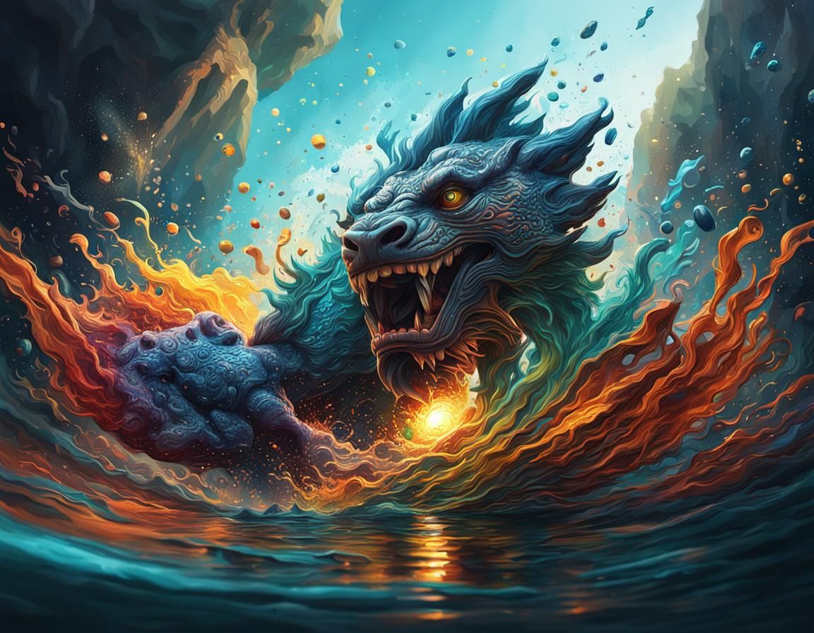 Dimensional Fusion in Hyperrealistic Splash Art