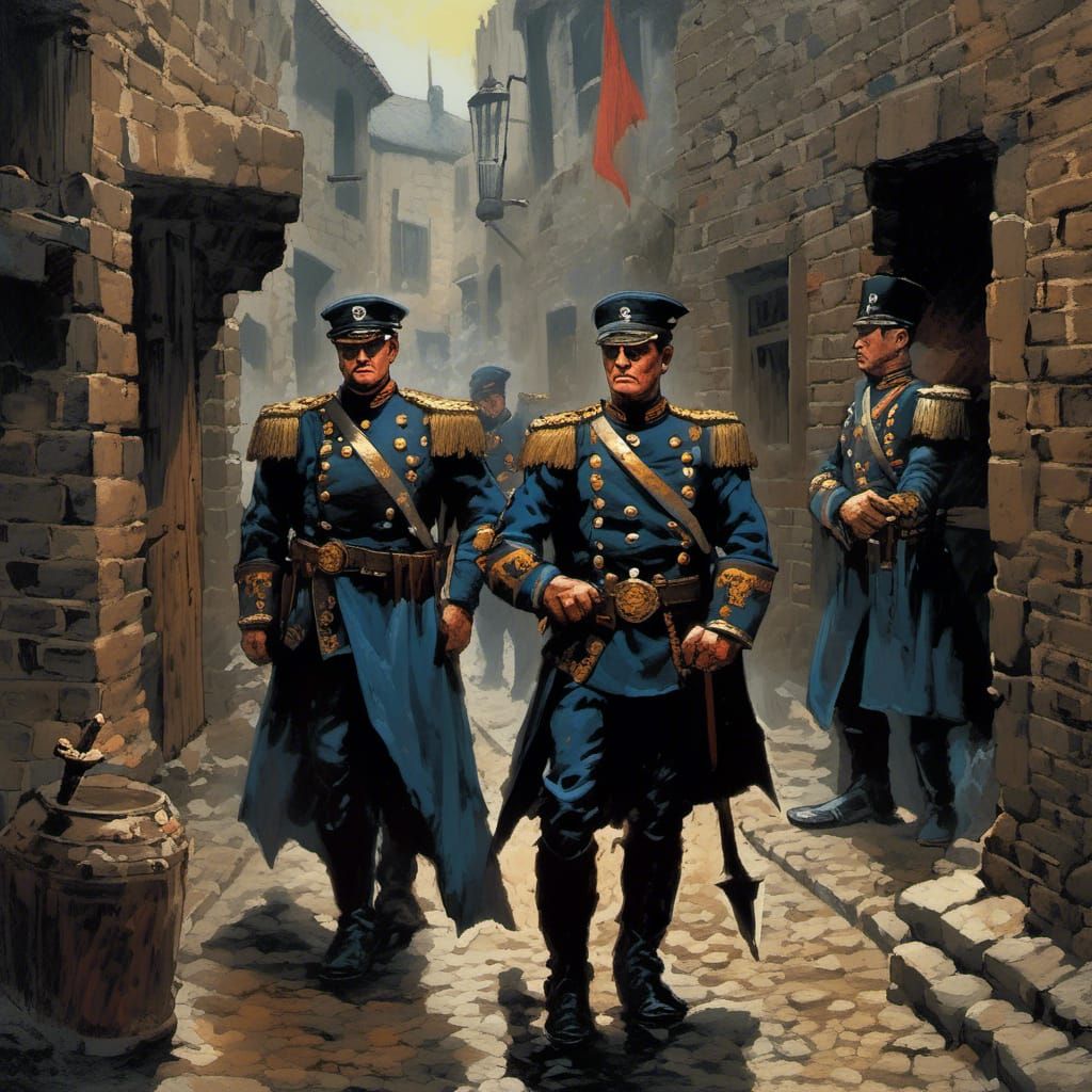 Sinister Dark Alley Scene in Graphic Novel Style