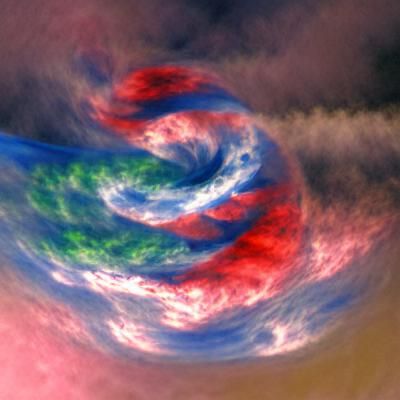 Vibrant Vortex with Flaming Blue Birds