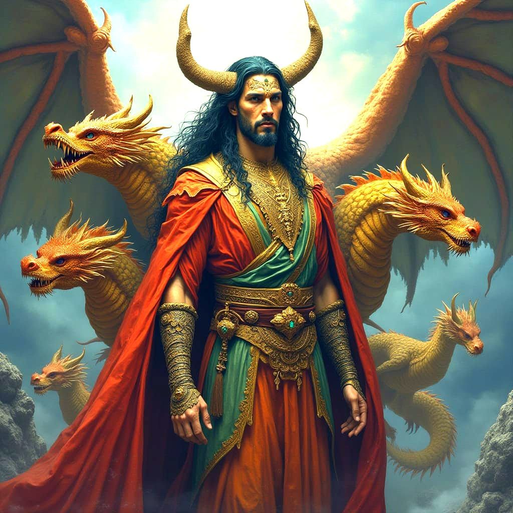 Majestic Dragon God Illustration