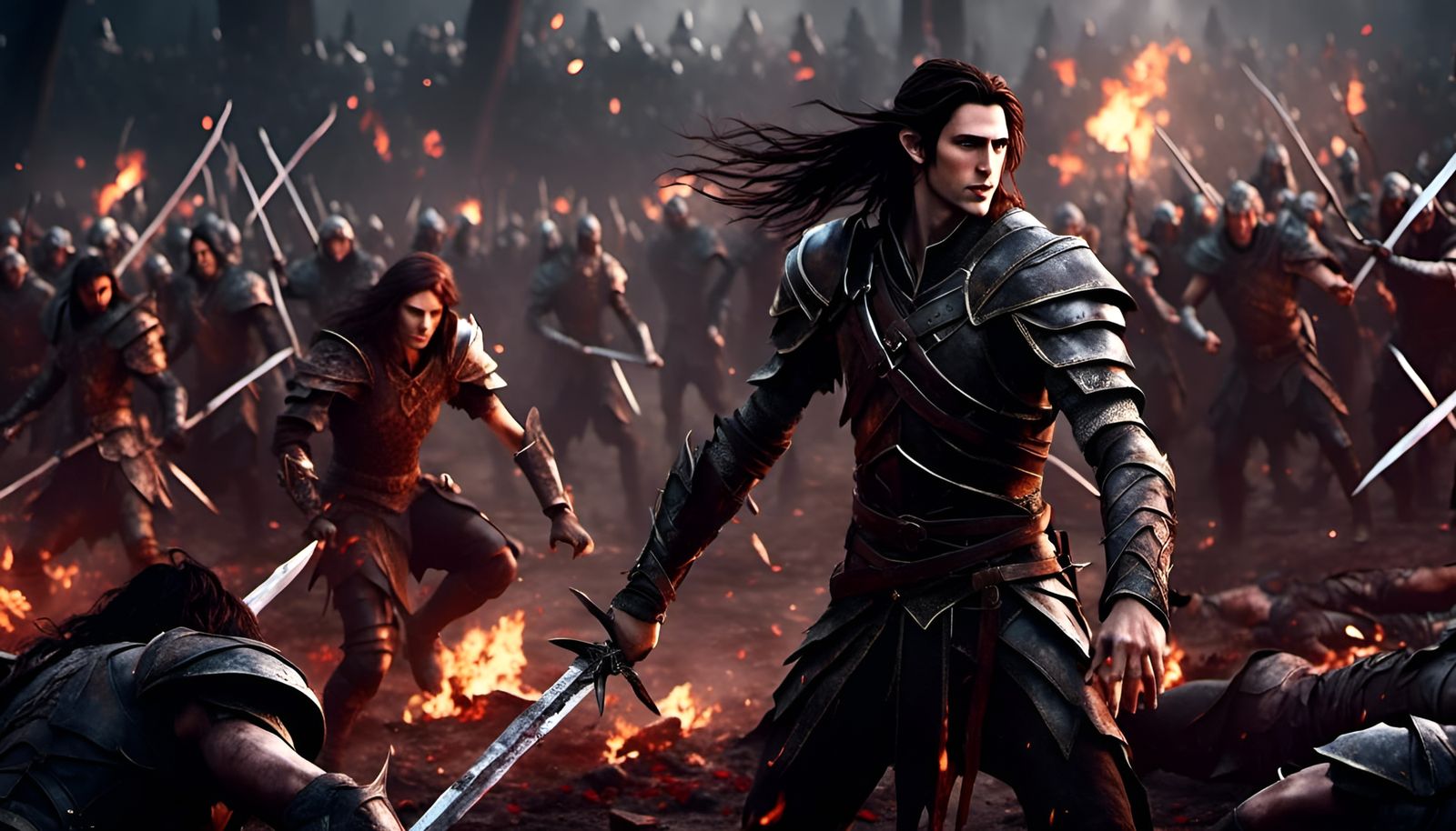 Next-Gen RPG Battle: Hyperrealistic Splash Art