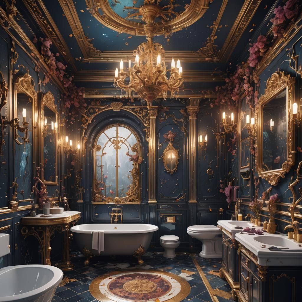 Fantastical Bathroom Dreamscape in Detailed Matte Painting