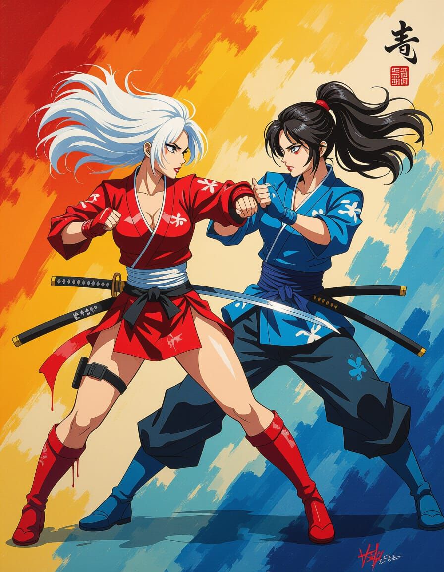 Dynamic action scenes inspired by the energy of anime battle...