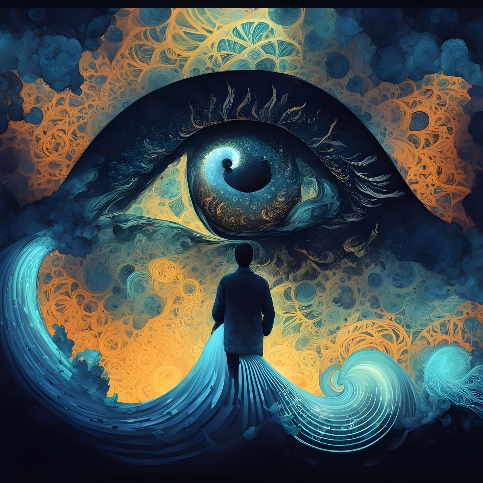 Luminous Lightbulb Reflected in Anime Style