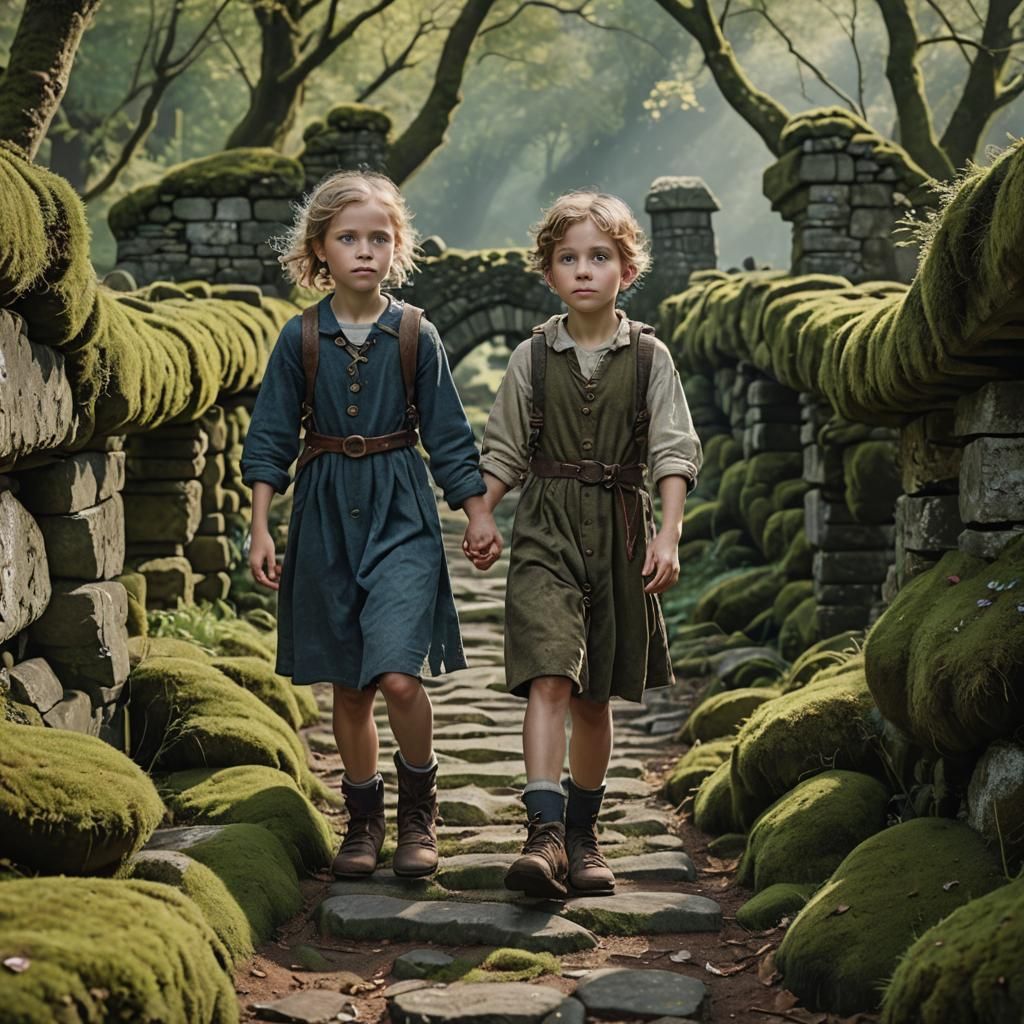 Siblings taking a stroll