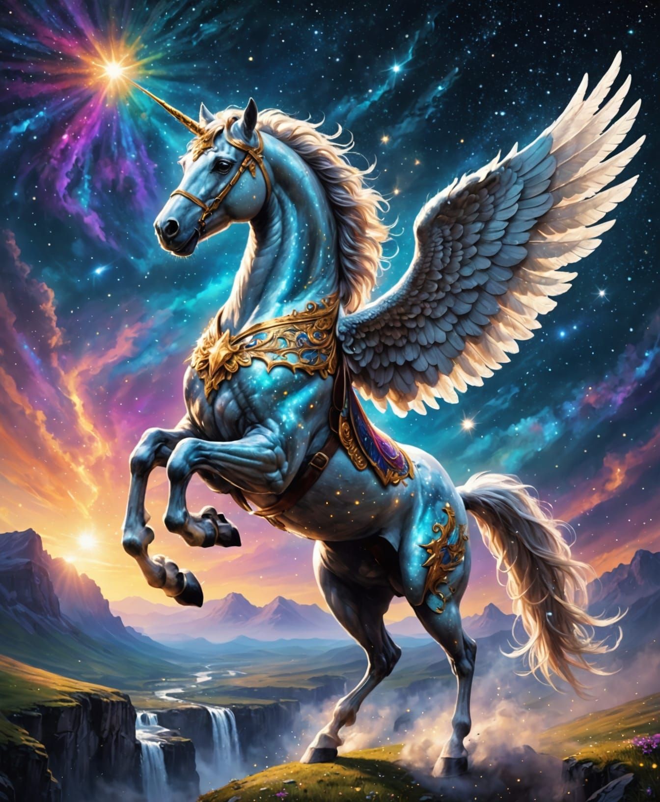 Winged Horse Soars Poets to Dreamscape