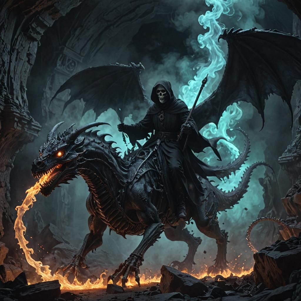 Grim Reaper on Smoke Dragon in Cavern