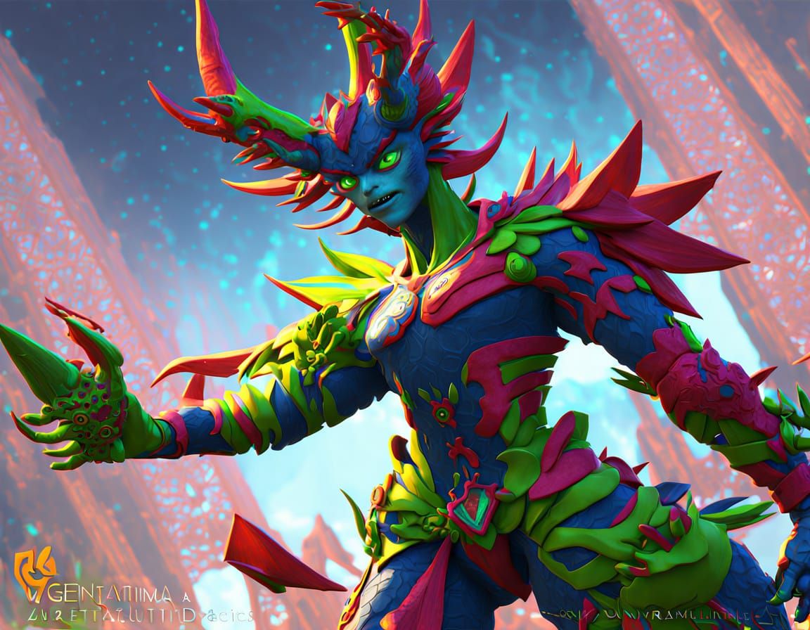 Gwen Tennyson as Detailed 3D Anime Monster Girl