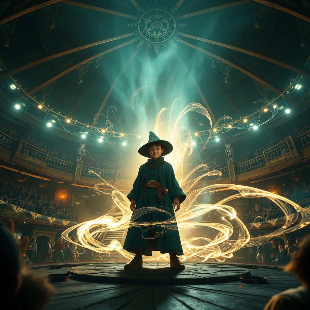 Magical Apprentice in Ancient Circus Arena