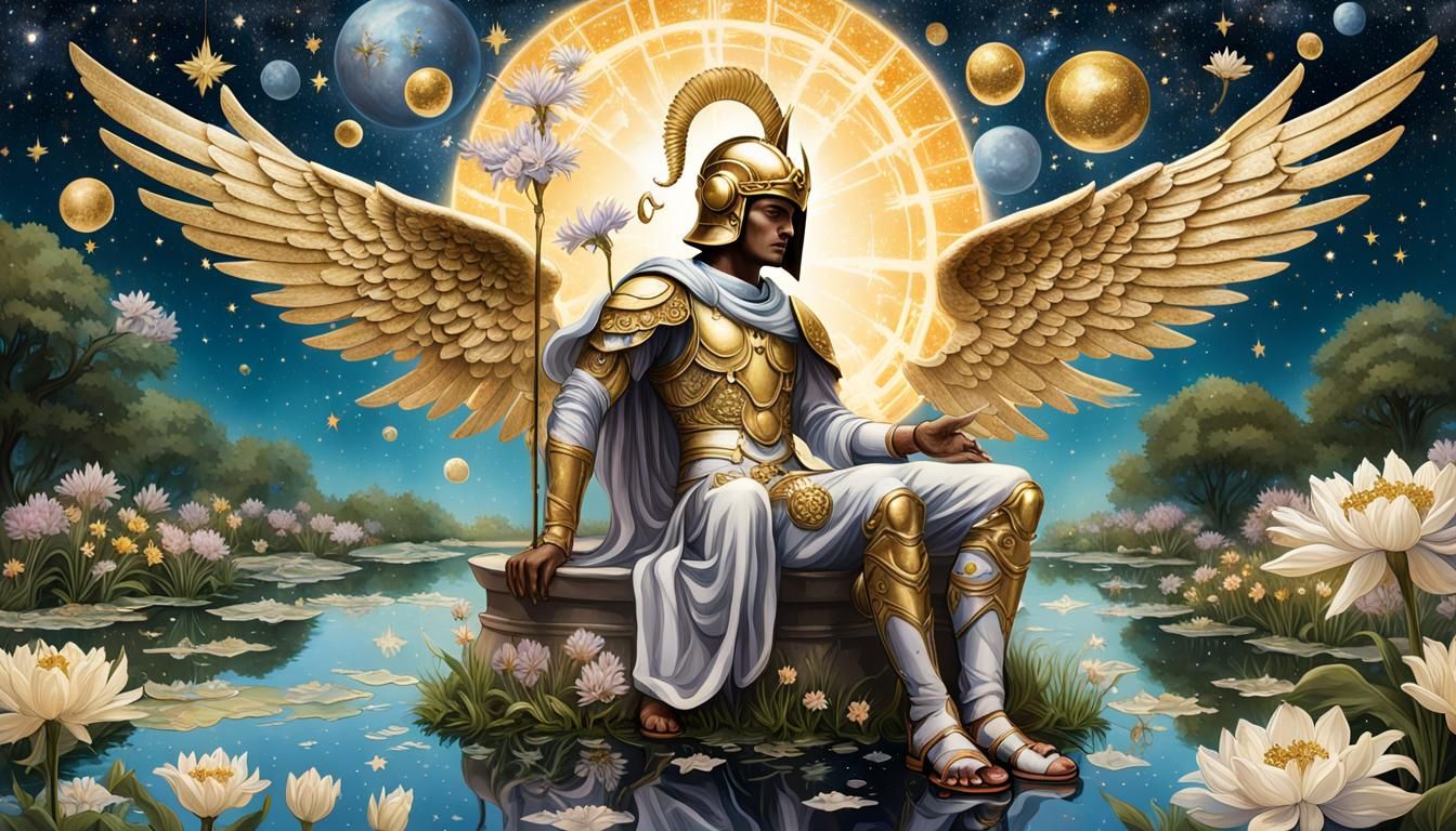 Mercury, Messenger of the Gods, Astral Cosmic Illustration