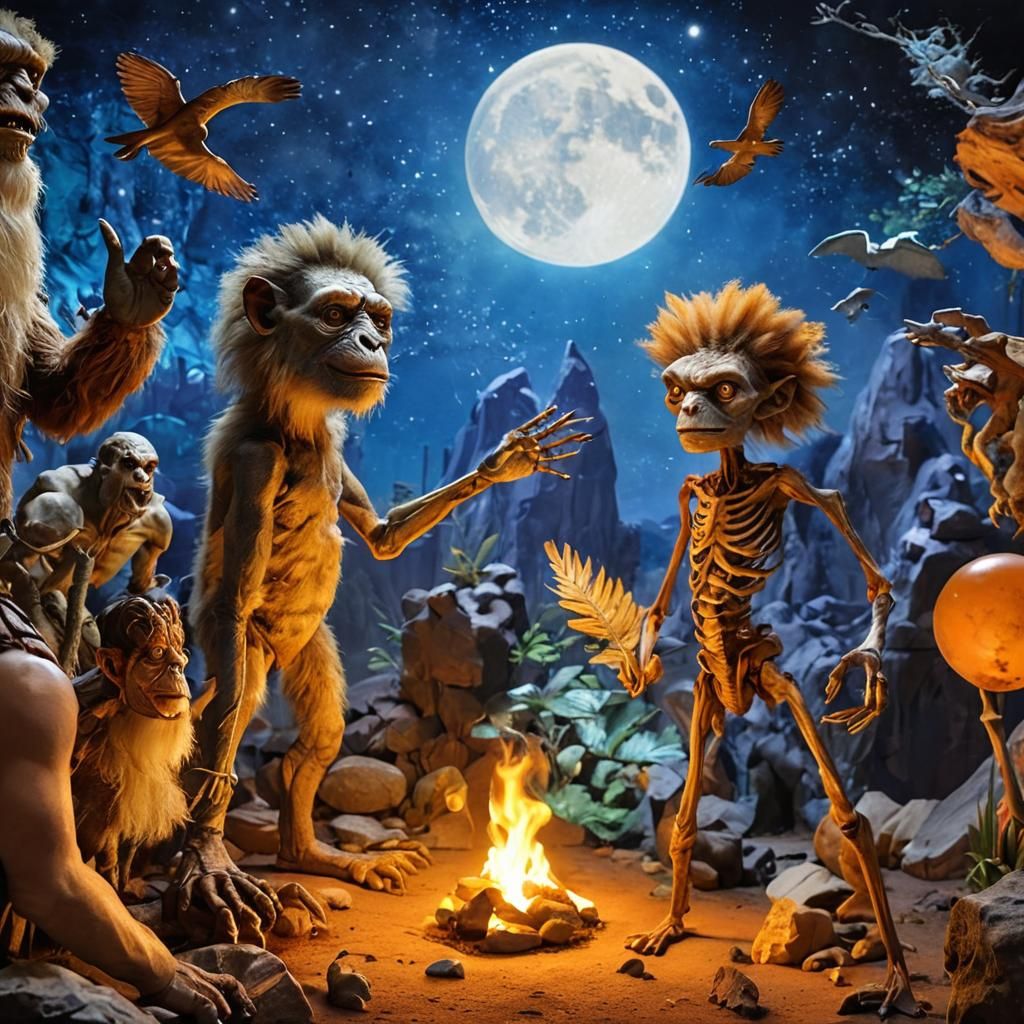 Extinct Humanoids Exhibit: A Museum Diorama